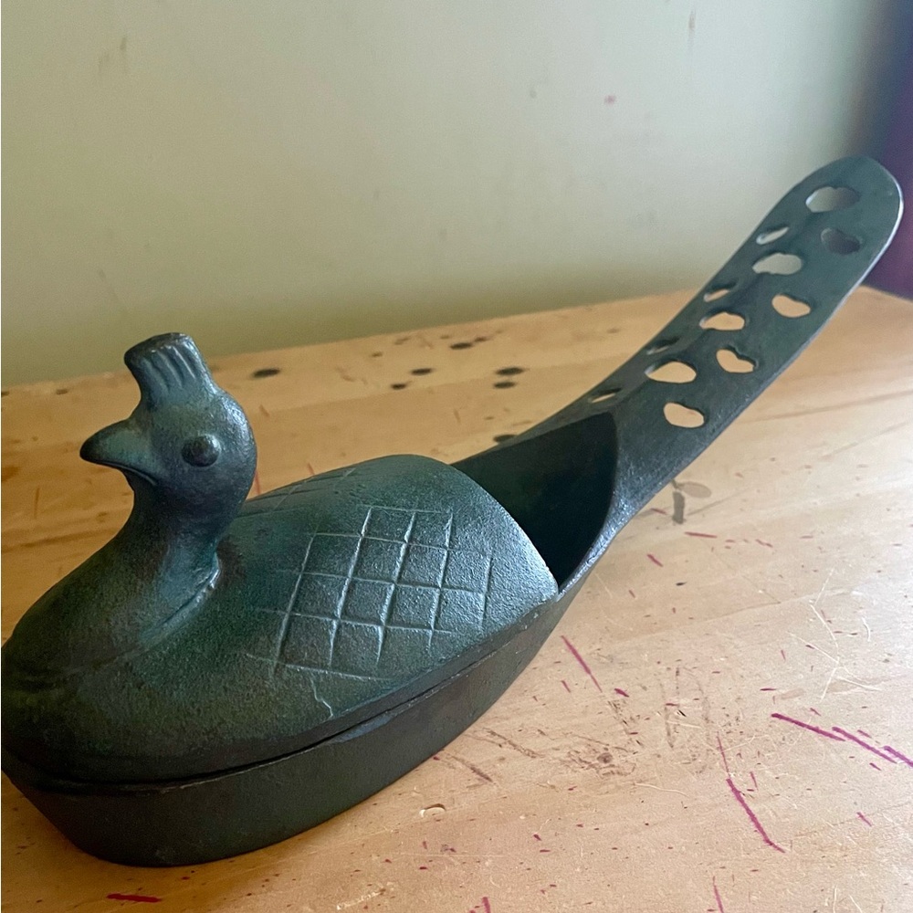 Cast Iron Japanese Bird of Paradise “Koro” Incense Burner Ashtray